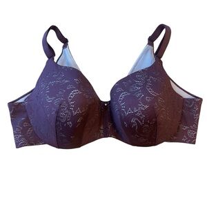 Cacique Bra Backsmoothing Balconette Burgundy Lace